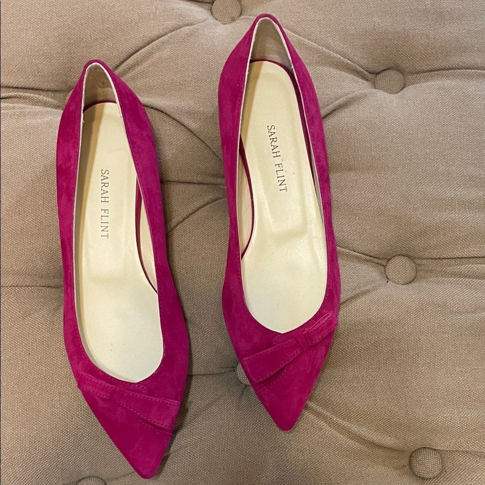 Sarah Flint Fuchsia Suede Pointed-Toe Pumps